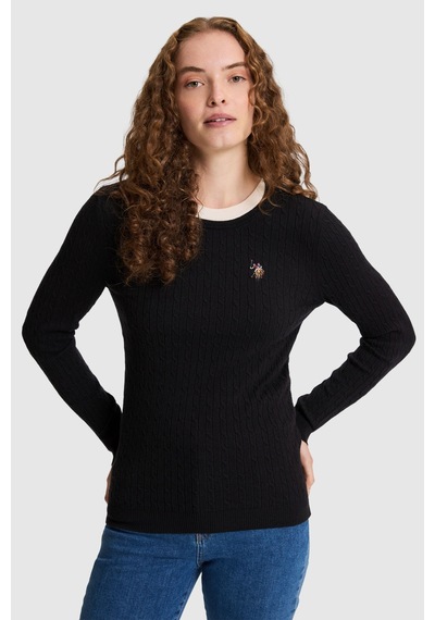 U.S. Polo Assn. Kadın Siyah Basic Kazak 50331602 Vr046