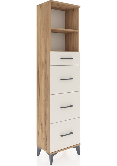 Arges Dolap 2 Raflı 4 Çekmeceli 44x30x182 Çam-aytaşı Çam