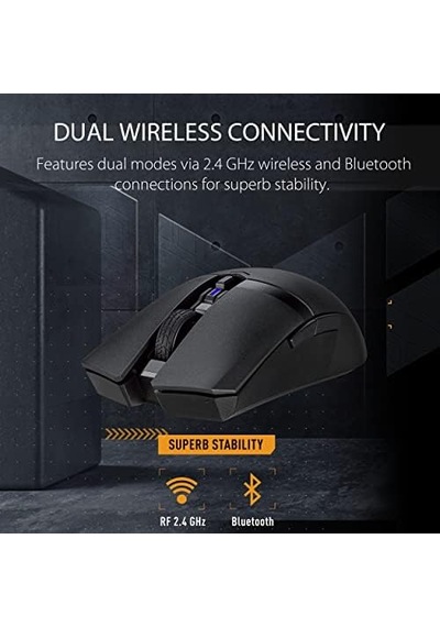 Asus Tuf M4 Kablosuz Oyun Faresi Çift Kablosuz Mod - Bluetooth/rf 2,4 Ghz, 12k Dpı Optik Sensör, 6 Programlanabilir Düğme