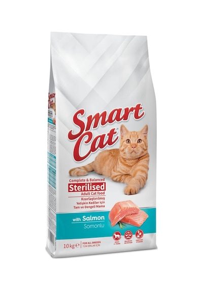 Smart Cat Sterilised Somonlu Kısırlaştırılmış Yetişkin Kedi Maması 10 KG