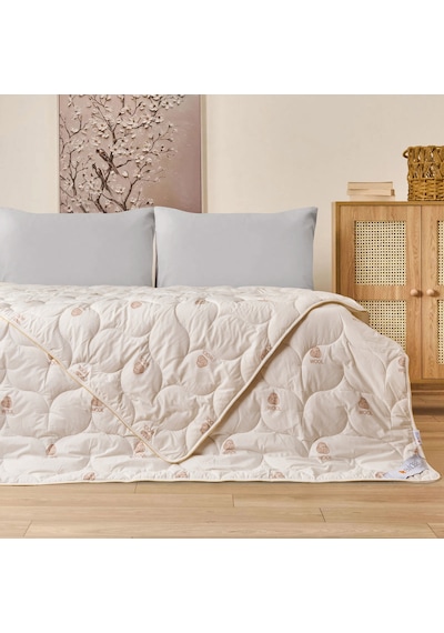 Soft Çift Kişilik Yün Yorgan - Beyaz - 195x215 Cm Çok Renkli