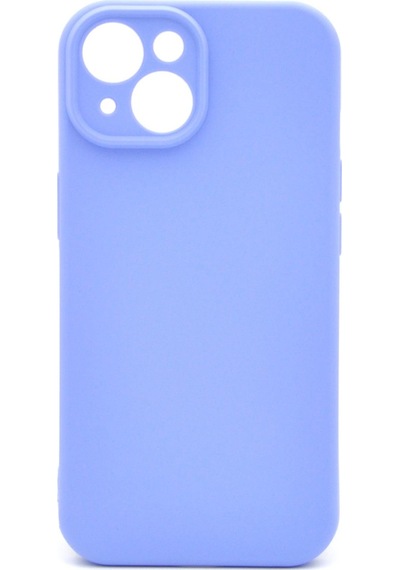 Apple Uyumlu iPhone 13 Düz Renk Esnek Yumuşak Silikon Kılıf Rubber Açık Mor