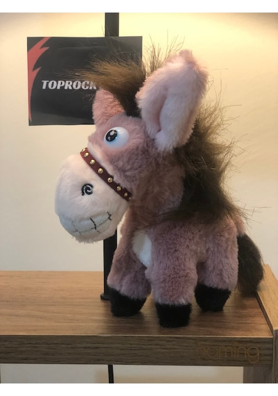 Sevimli Eşek Peluş Oyuncak Gülen Şaşkın Hediyelik Oyuncak Anahtarlık Uyku Arkadaşı 15 Cm PEMBE