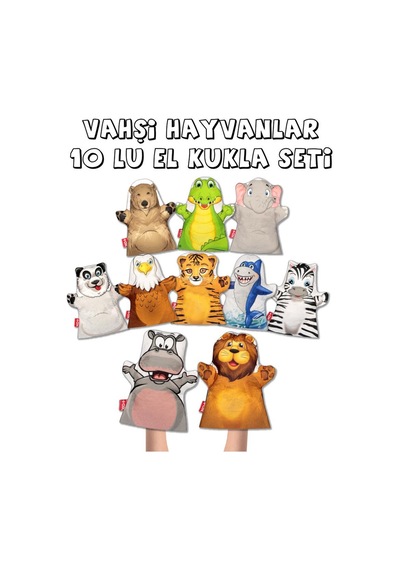 10  Parça  Tox  Vahşi  Hayvanlar  El  Kukla  Set  .  Eğitici  Oyuncak