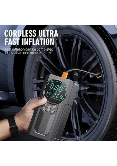 4 Ü 1 Arada Lastik Şişirici Akü Takviyesi Powerbank Led Işık 4457