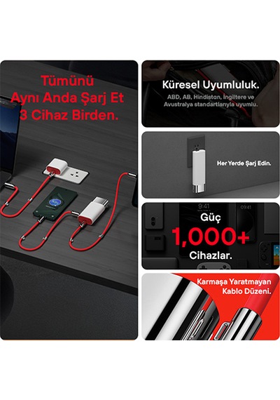 Sharge Pouch 3 Ü 1 Arada Powerbank - Siyah