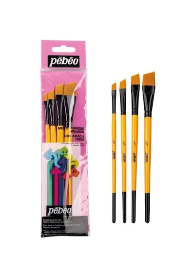Pebeo Fırça Seti Yan Kesik 1/4 3/8 1/2 5/8 4 Lü Set 9