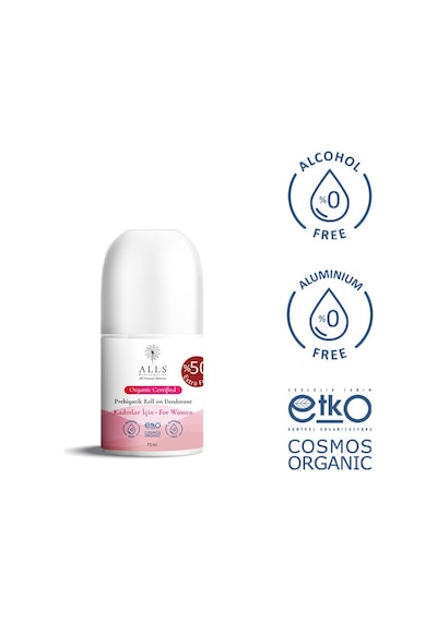 Alls Biocosmetics Prebiyotik Kadın Roll-On Deodorant 75 ML