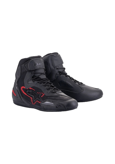 Alpinestars Faster-3 Rideknit Korumalı Motosiklet Botu Siyah Gri Kırmızı