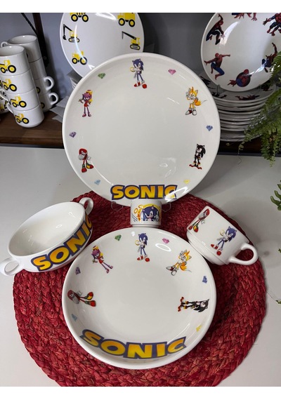 5 Parça Sonic Model Çocuk Bebek Yemek Takımı Beslenme Seti Çok Renkli