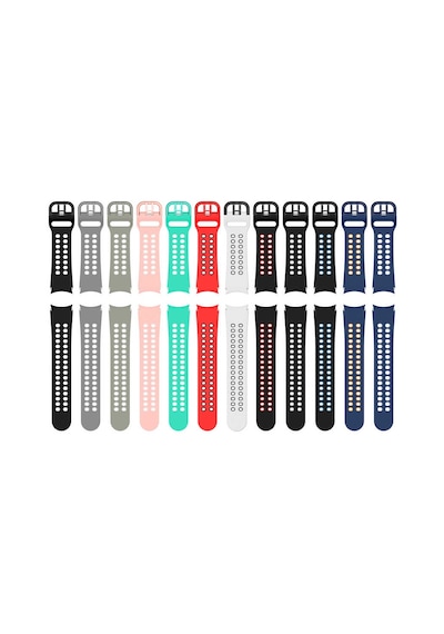 Ekılıf - Samsung Watch 4 40mm Uyumlu - Kordon Silikon Kordon Krd-02 - Siyah-mavi