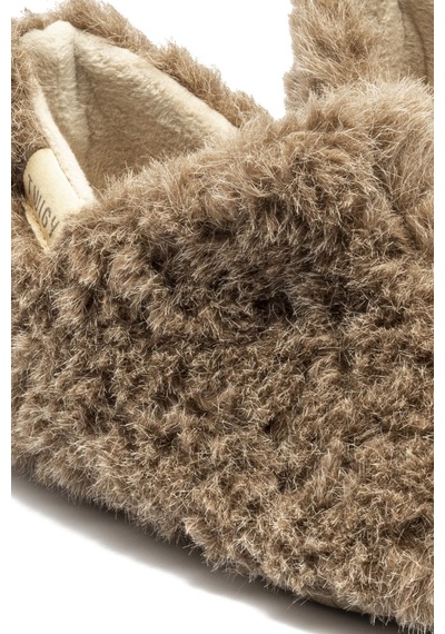 Twigy Freya Peluş Kadın Ev Botu Koyu Bej 37/41 Çok Renkli