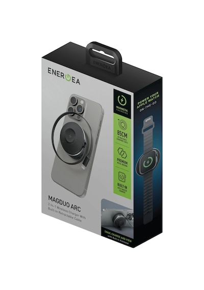 Energea Magduo Arc 2in1 80cm Dahili Kablolu 15w Telefon Saat Hızlı Şarj Standı - Gold