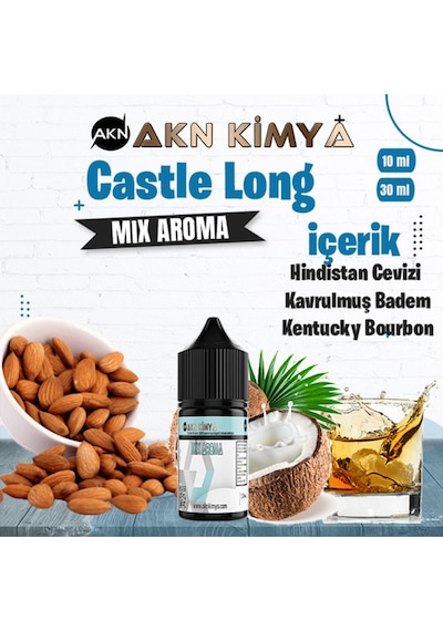 Akn Kimya Castle Long Five Pawns Mix Aroma Karulmuş Badem Bourbon Gıda Aroması 10 Ml