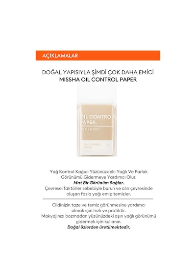 Missha Oil Control Paper Yağ Kontrol Bandı 100 Adet