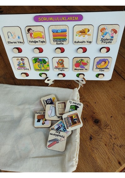Montessori Küçük Sorumluluk Alma Beceri Ve Görev Tablosu Günlük Rutinim