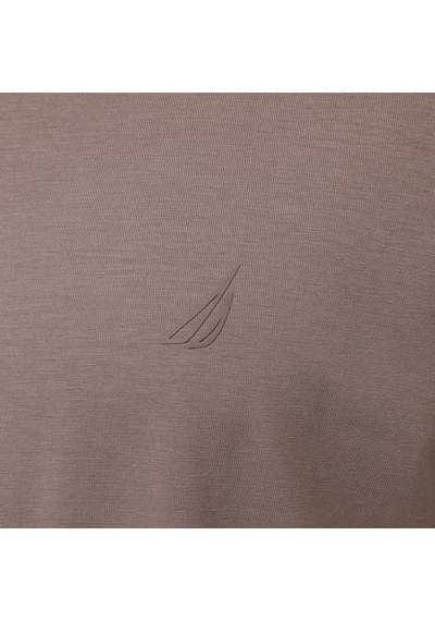 Nautica Erkek Kahverengi Regular Fit T-shirt Düz V65361t Kahverengi