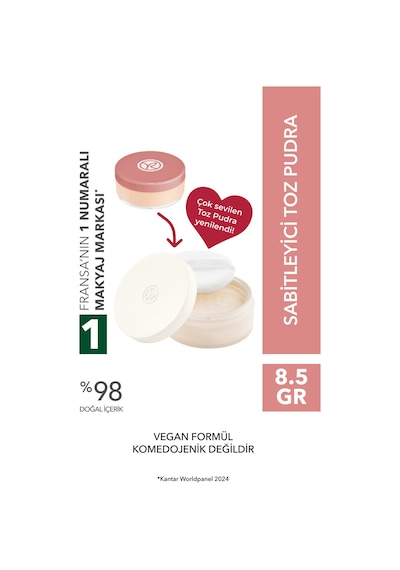 Yves Rocher Sabitleyici Toz Pudra-vegan-8.5g-70328 Pembe Bej