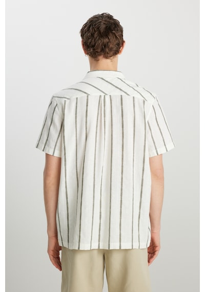 Wrangler Relaxed Fit Geniş Kesim Pamuklu Bej Gömlek Natural Stripe