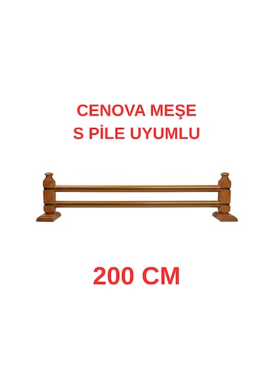 Cenova S Pile Ve Perde Düğmesi Uyumlu Çetray Çift Raylı Modern Ahşap Rustik Meşe 200 Cm Meşe