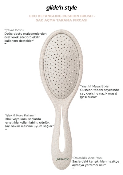Eco Detangling Cushion Brush - Saç Açma Tarama Fırçası Gs-288