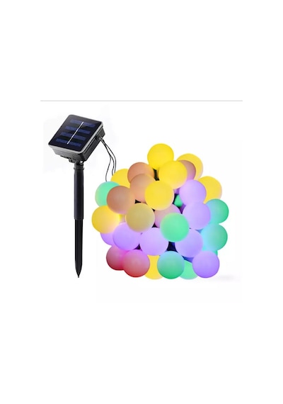 Mighty Güneş Enerjili 7 Metre 50 Led Rgb Işik Bahçe Teras Parti B