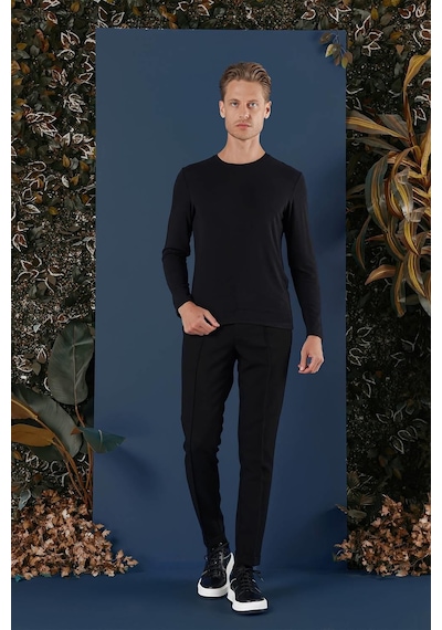 Efor Ts 870 Slim Fit Siyah Spor T-shirt Siyah