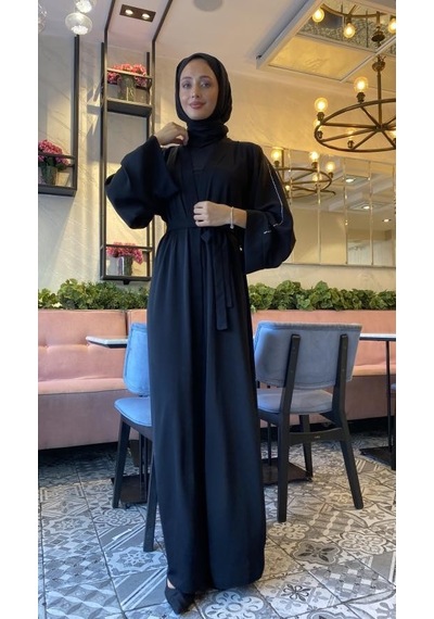 Nazzain Omuzu Taşlı Abaya Çok Renkli