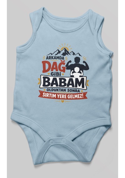 Morivokids Babaya Özel Sıfır Kollu Bebek Zıbını %100 Pamuk Zbn209-sk Bebe Mavisi