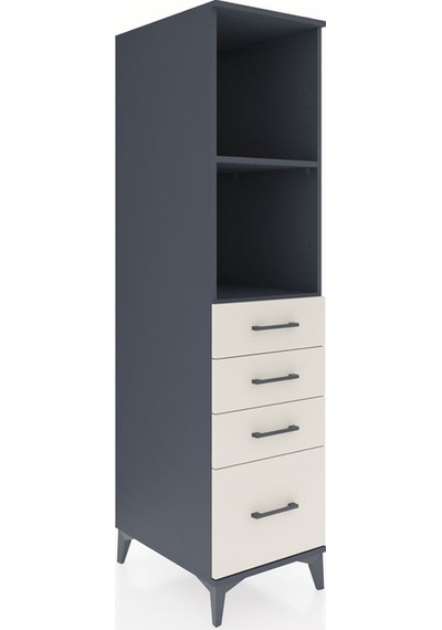 Kronos Dolap 2 Raflı 4 Çekmeceli 44x59x182 Antrasit-aytaşı Antrasit