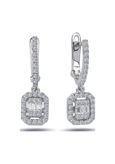 Lova 0,37 Karat Baget Pırlanta Küpe - 3030045