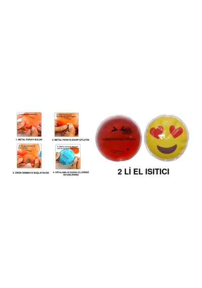 Emoji Kırmızı Ceylan Cep Sobası,el Isıtıcı,2 Adet Sıcak Su Torbas