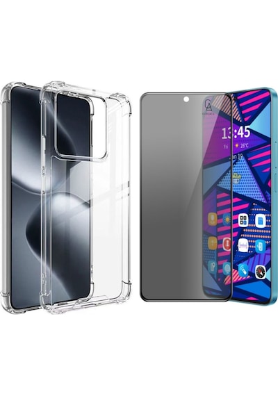 Xiaomi Mi 14t Pro Uyumlu Köşe Dolgulu Anti Shock Telefon Kılıfı Ve Hayalet Privacy Ekran Koruyucu