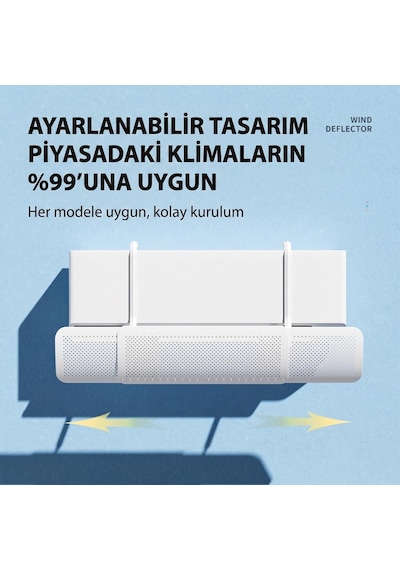 Coverzone Ayarlanabilir Split Tipi Klima Hava Yönlendirici Filtre 57-96 Cm, Klima Siperliği, Çarpma Önleyici Aparat,