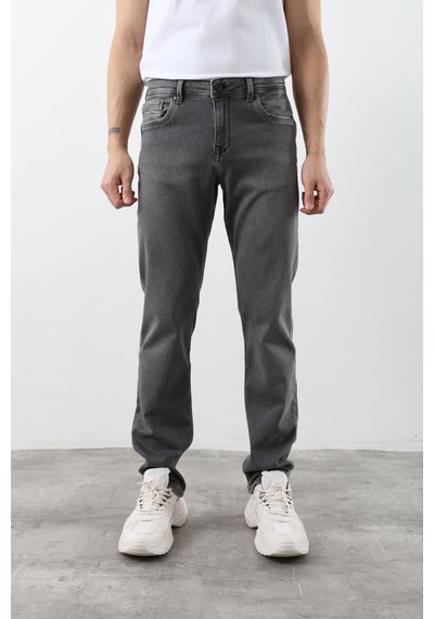 Banny Jeans Erkek Likralı Straight Fit Jean Pantolon Gri