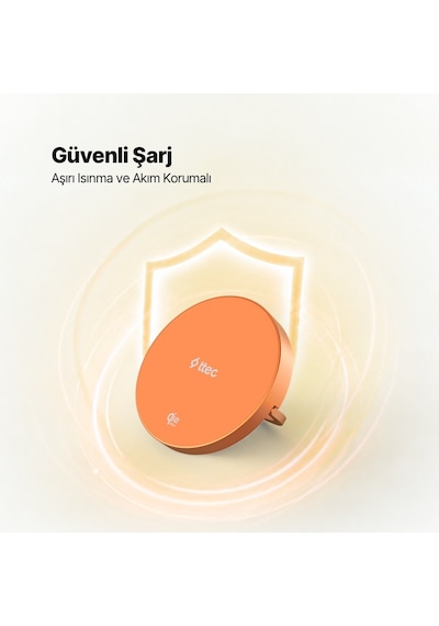 Ttec Aircharger Pro 2 Bliss Qi2.2/magsafe Özellikli 25w Apple Uyumlu, iPhone Uyumlu /android Stantlı Kablosuz Hızlı Şarj Aleti Turuncu