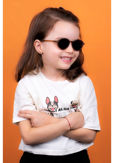 Yeni Unisex 0-2 Yaş Polarize Kahverengi Çocuk Güneş Gözlüğü Kahverengi