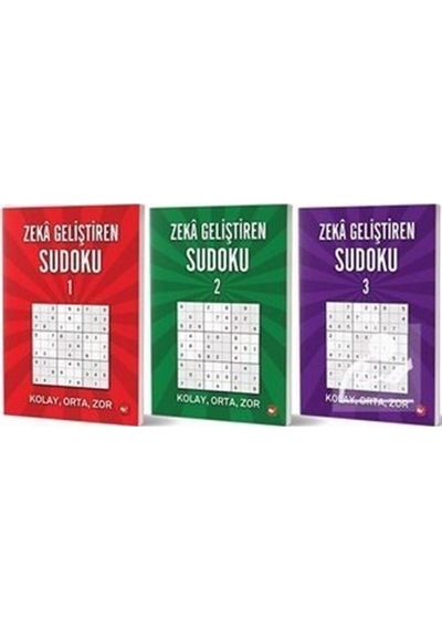 Zeka Geliştiren Sudoku Seti - 3 Kitap Takım- Beyaz Balina Yayınları