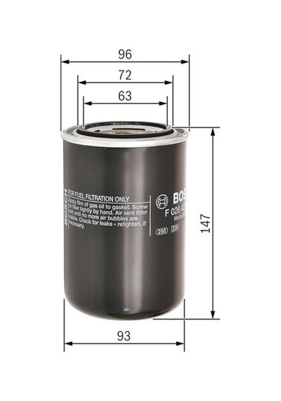 BOSCH F026400545 YAĞ FİLTRESİ ELEMANI