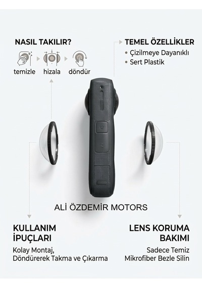 İnsta X5 Kamera Lens Koruyucu, Çizilmeye Karşı Dayanıklı Sert Plastik