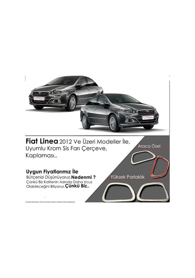 Fiat Linea 12-2018 Krom Sis Farı Çerçeve Kaplaması 2 Adet