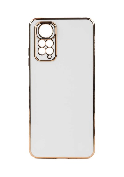 Kilifone - Redmi Note 11s Global Uyumlu Kılıf Kenarları Parlak Altın Renkli Silikon Bark Kapak - Beyaz - T23058