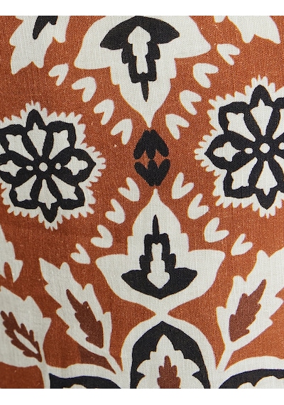 Koton Bol Paça Pantolon Etnik Desenli Cep Detaylı Kemerli Kahverengi Desenli 4sak40120ew Koton Bol Paça Pantolon Etnik Desenli Cep Detaylı Kemerli Kahverengi Desenli 4sak40120ew