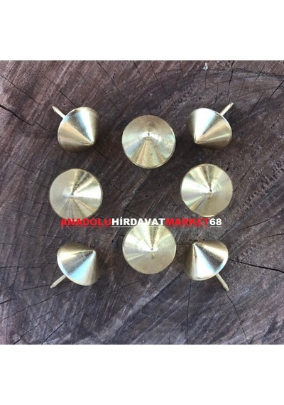 Sivri Kabara Raptiye Koltuk Çivisi Antik Sarı Çapı 16 MM 50Adet