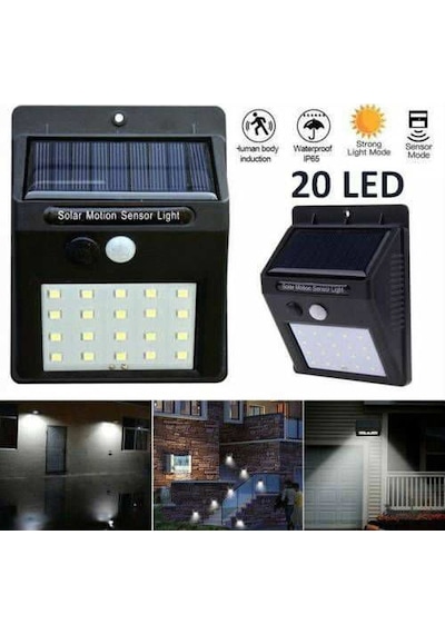 Hareket Sensörlü Pır 20 Led Solar Enerji Su Geçirmez Duvar Lamba Hareket Sensörlü Pır 20 Led Solar Enerji Su Geçirmez Duvar Lamba