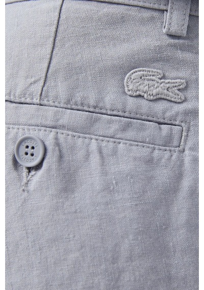 Lacoste Men's Slim Fit Linen Bermuda Shorts Grey Erkek Dar Kesim Keten Şort Gri