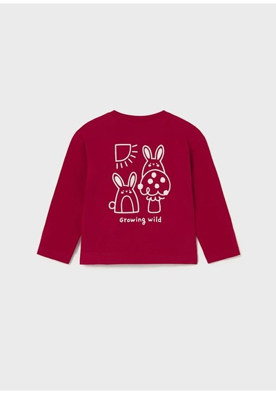 Mayoral Sırt Baskılı Kız Çocuk T-shirt 2079 Kırmızı
