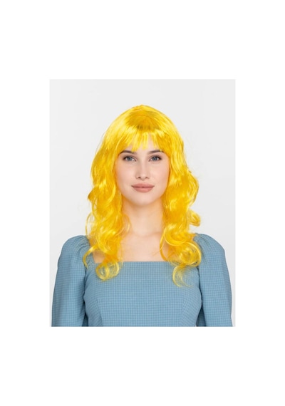 Sarı Renk Uzun Dalgalı Parti Peruğu - Parti Perukları - 60 Cm 0 - 99