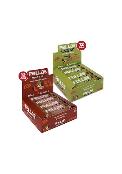 Meyve Bar 40 G Süper İkili Kutu - 24 Adet Karışık Kuruyemişli X 12 + Antep Fıstıklı X 12