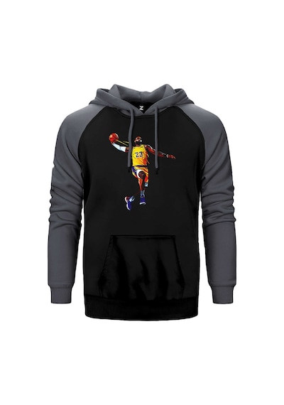 Lebron Color Gri Renk Reglan Kol Kapşonlu Sweatshirt Gri